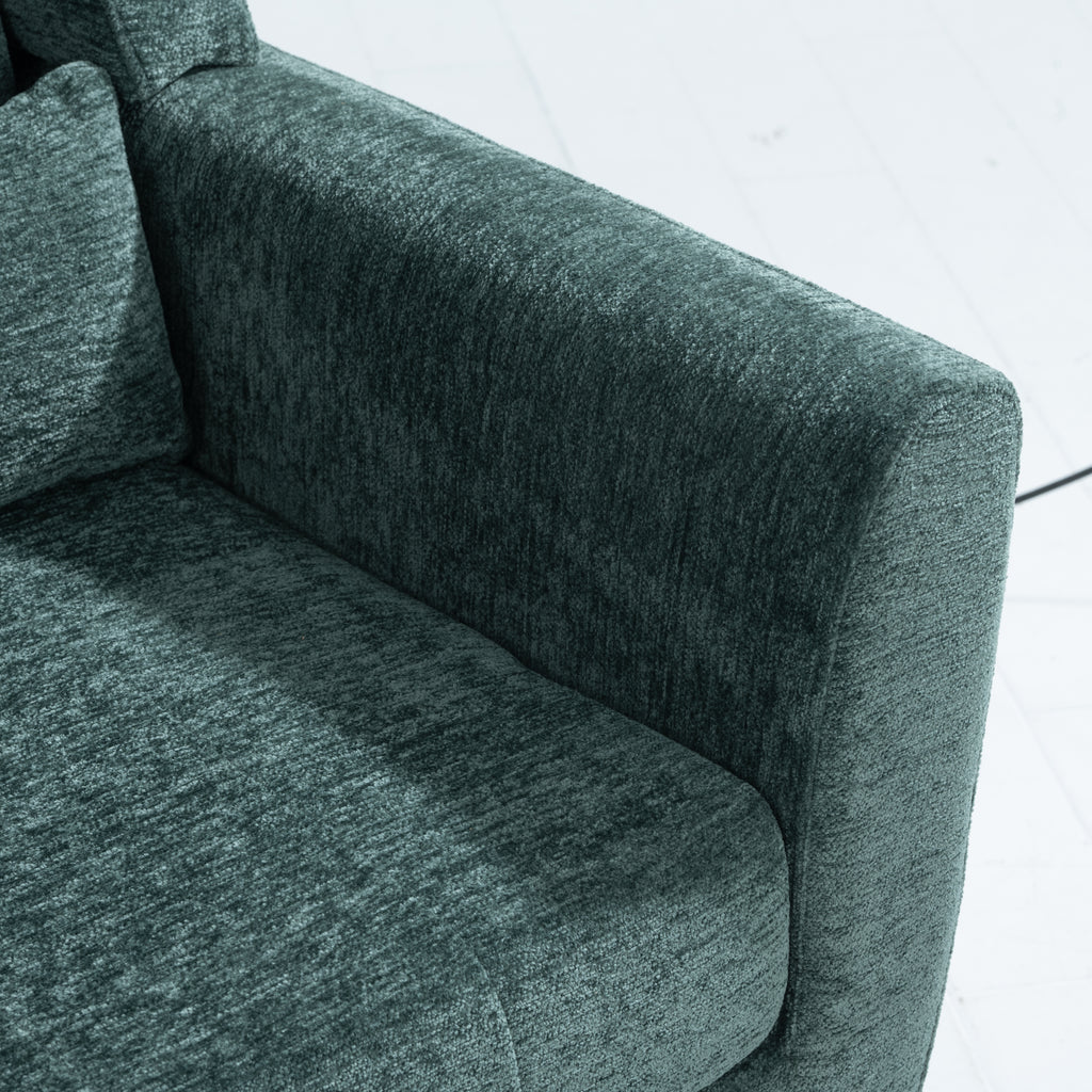 Modern Mid Century Accent Chair (Blackish Green)