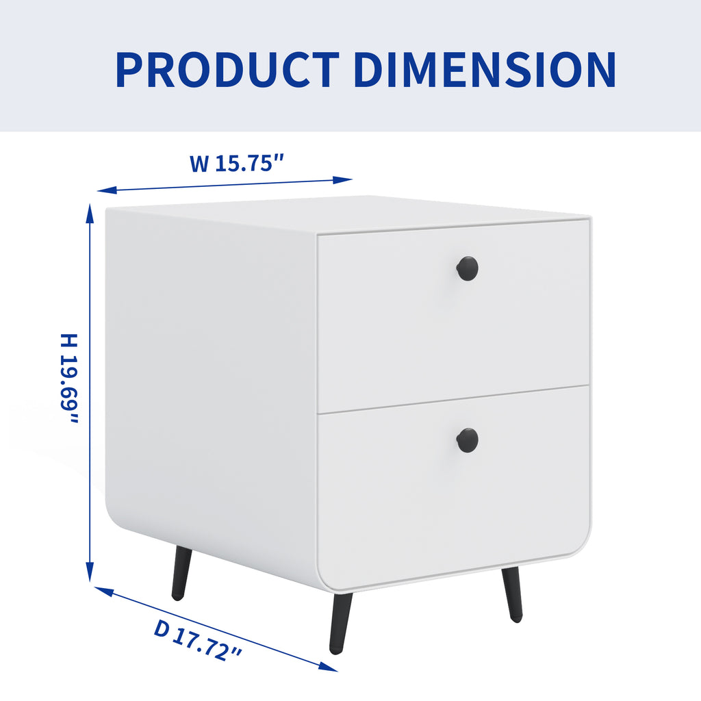 Contemporary Night Stand (White)