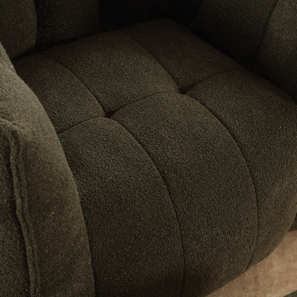 Plush Foam Lounger w/ Ottoman (Olive Green)