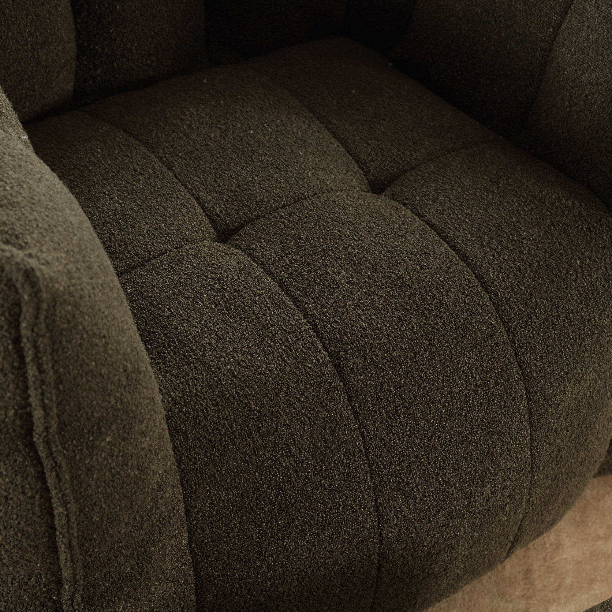 Plush Foam Lounger w/ Ottoman (Olive Green)