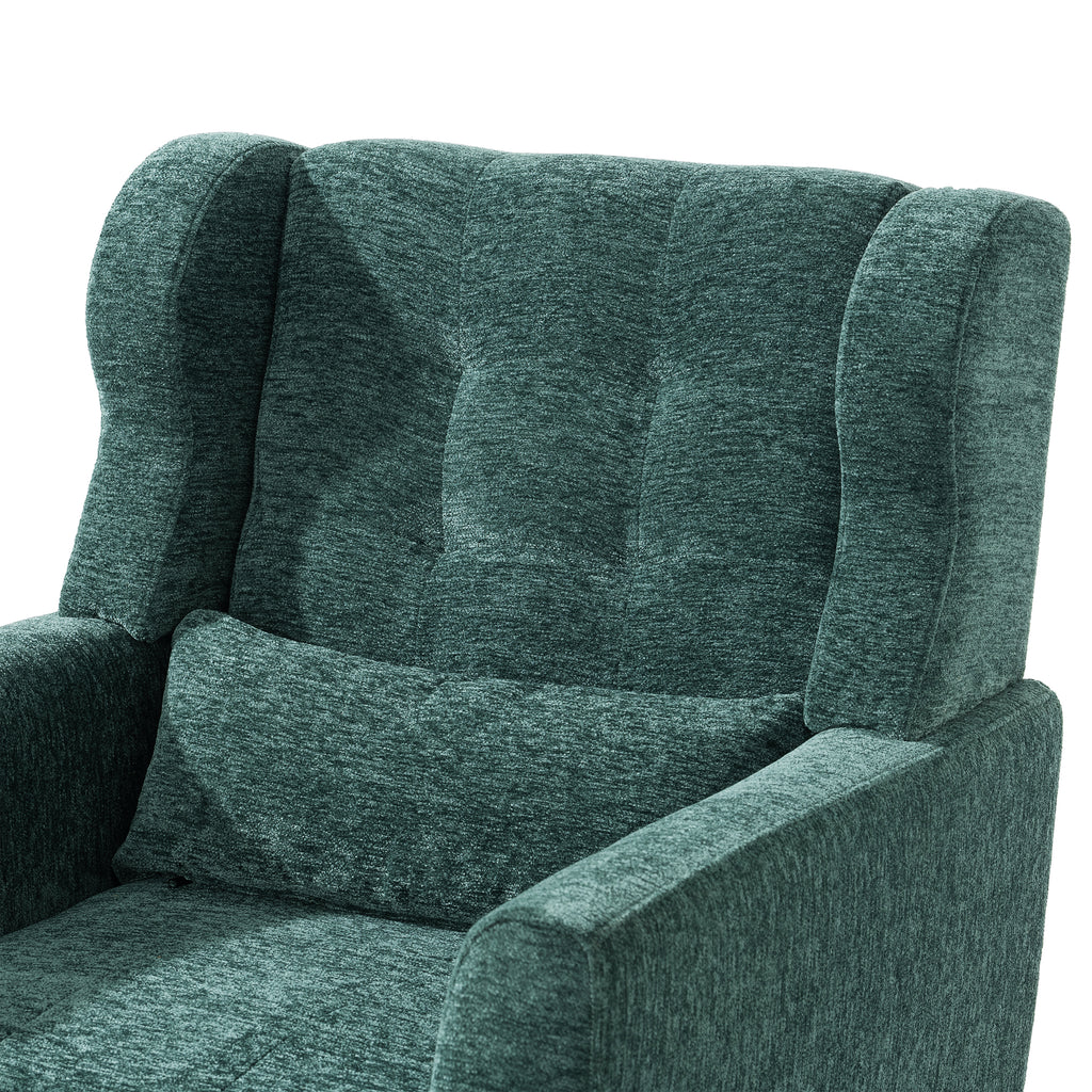 Modern Mid Century Accent Chair (Blackish Green)
