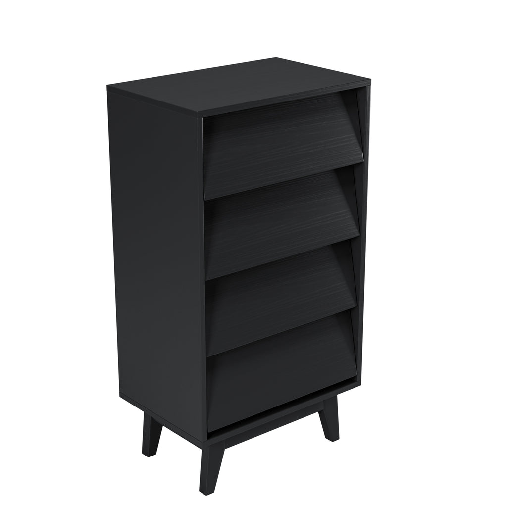 4 Drawer Vintage Bevel Dresser (Black)