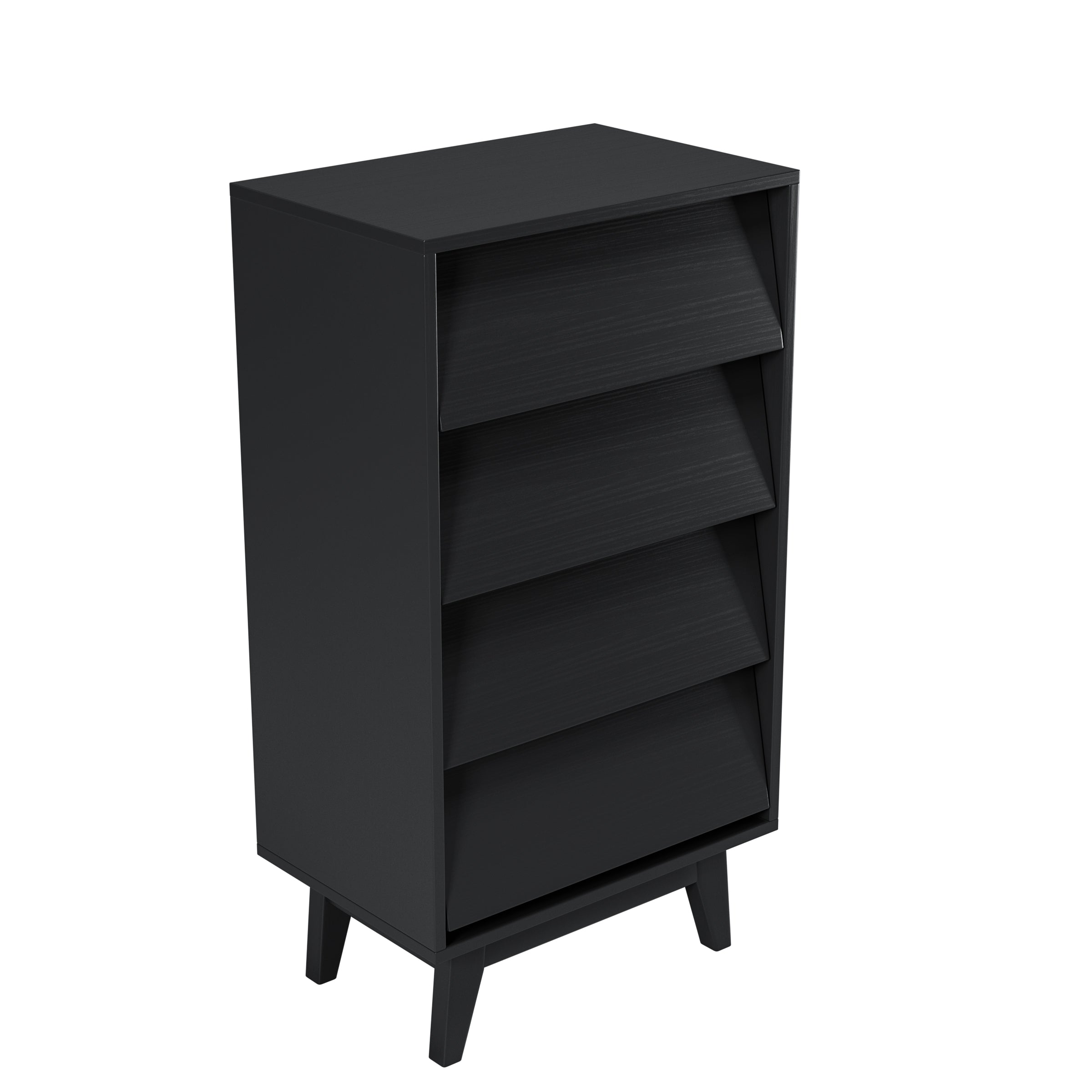 4 Drawer Vintage Bevel Dresser (Black)