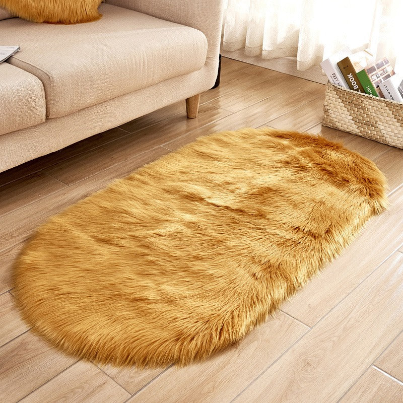 Chic Oval Plush Carpet, Window Mat