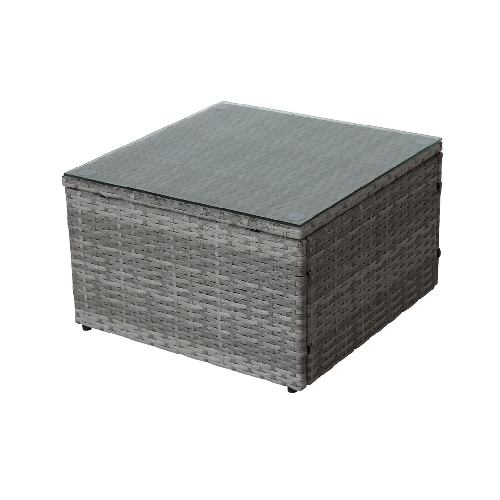 4 Piece Sectional, Wicker Rattan Outdoor Patio Furniture (Gray)