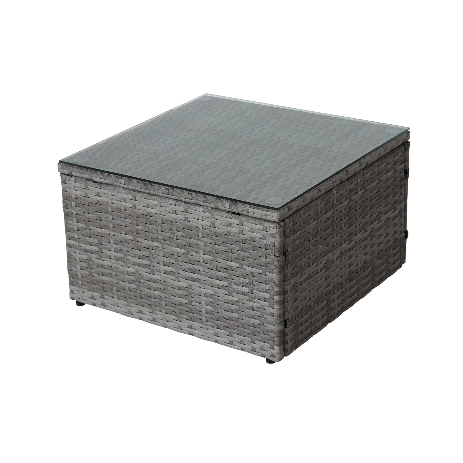 4 Piece Sectional, Wicker Rattan Outdoor Patio Furniture (Gray)