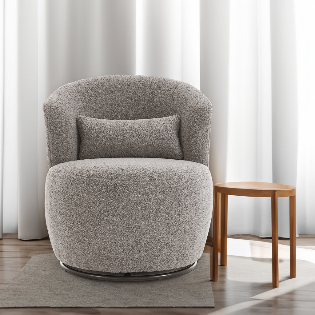 Plush Swivel Accent Chair (Gray)