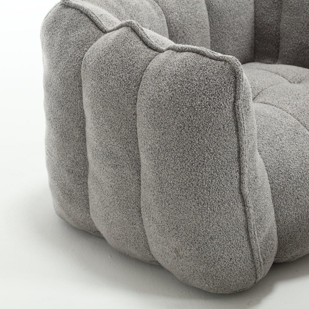 Plush Foam Lounger w/ Ottoman (Gray)