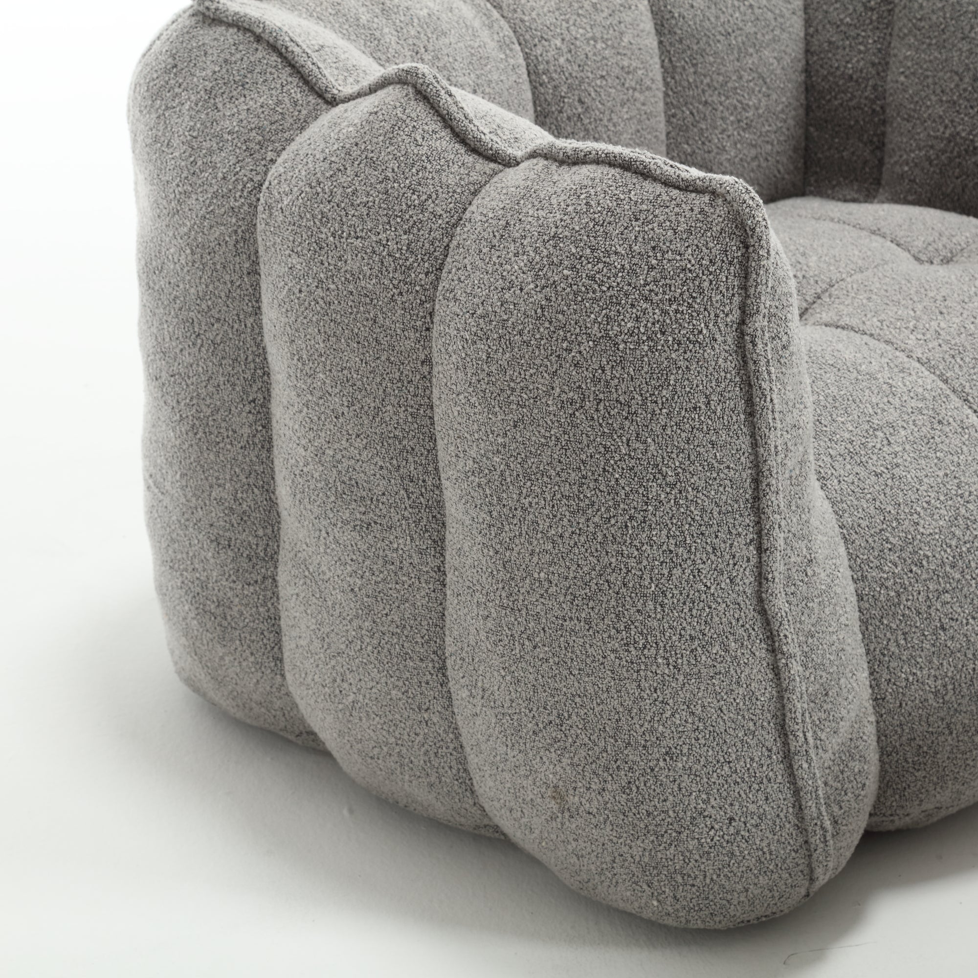 Plush Foam Lounger w/ Ottoman (Gray)