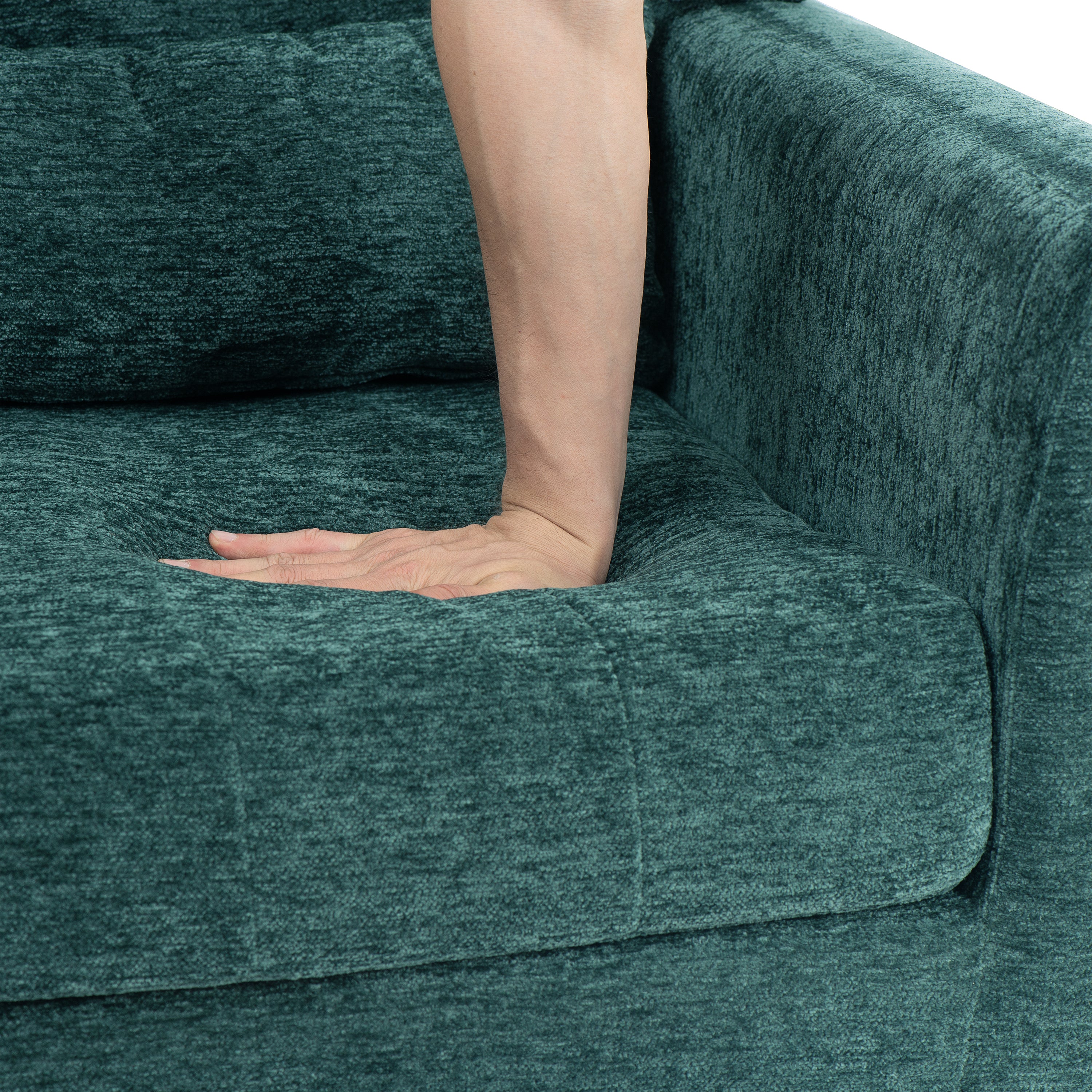 Modern Mid Century Accent Chair (Blackish Green)