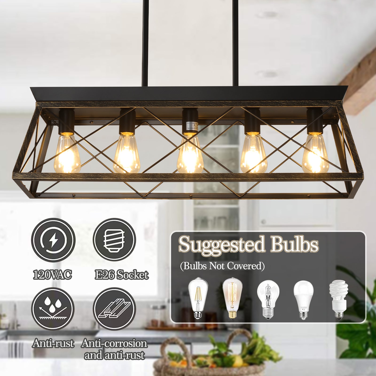 Meridian Forge Pendant - Brown (No Bulbs)