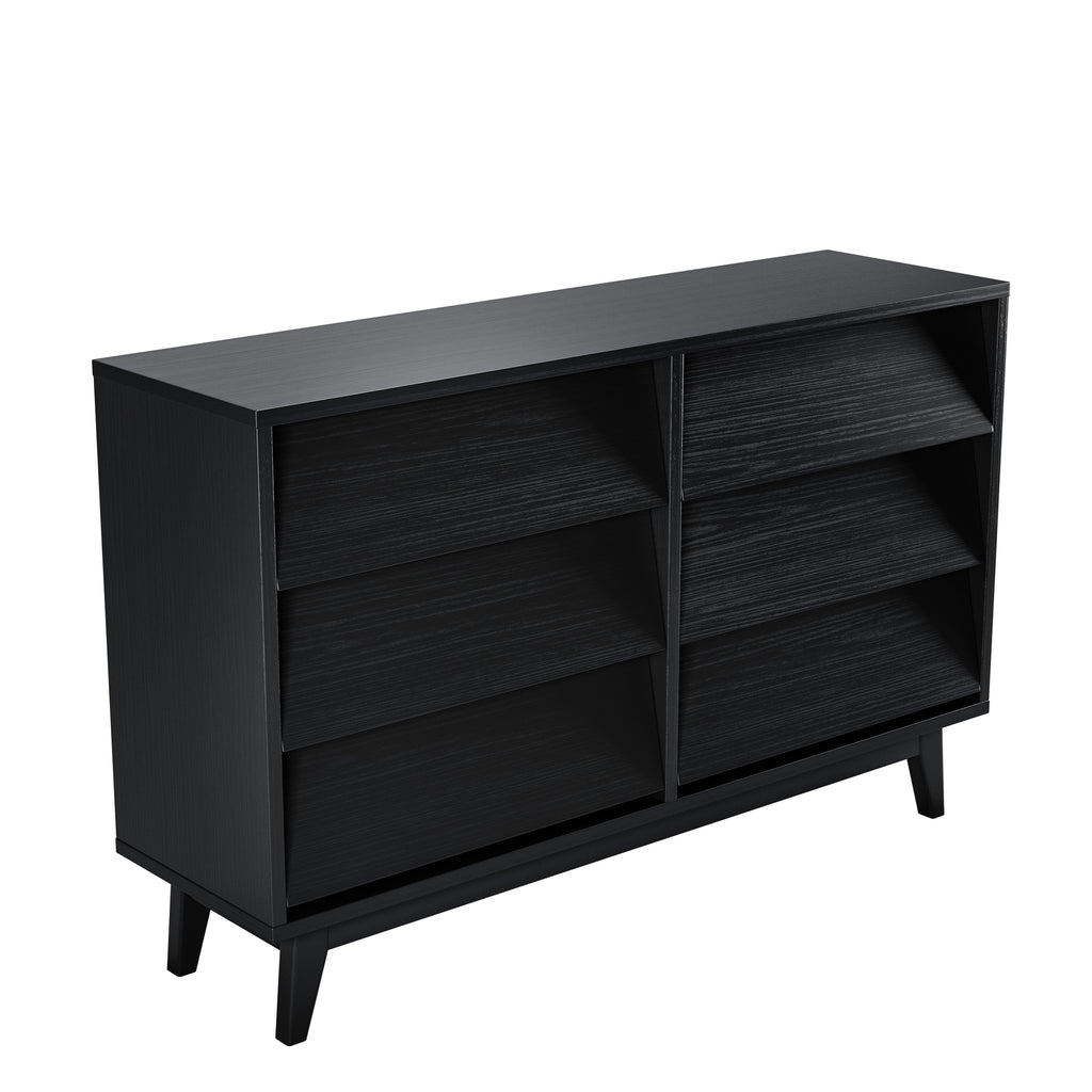 6 Drawer Vintage Bevel Dresser (Black)