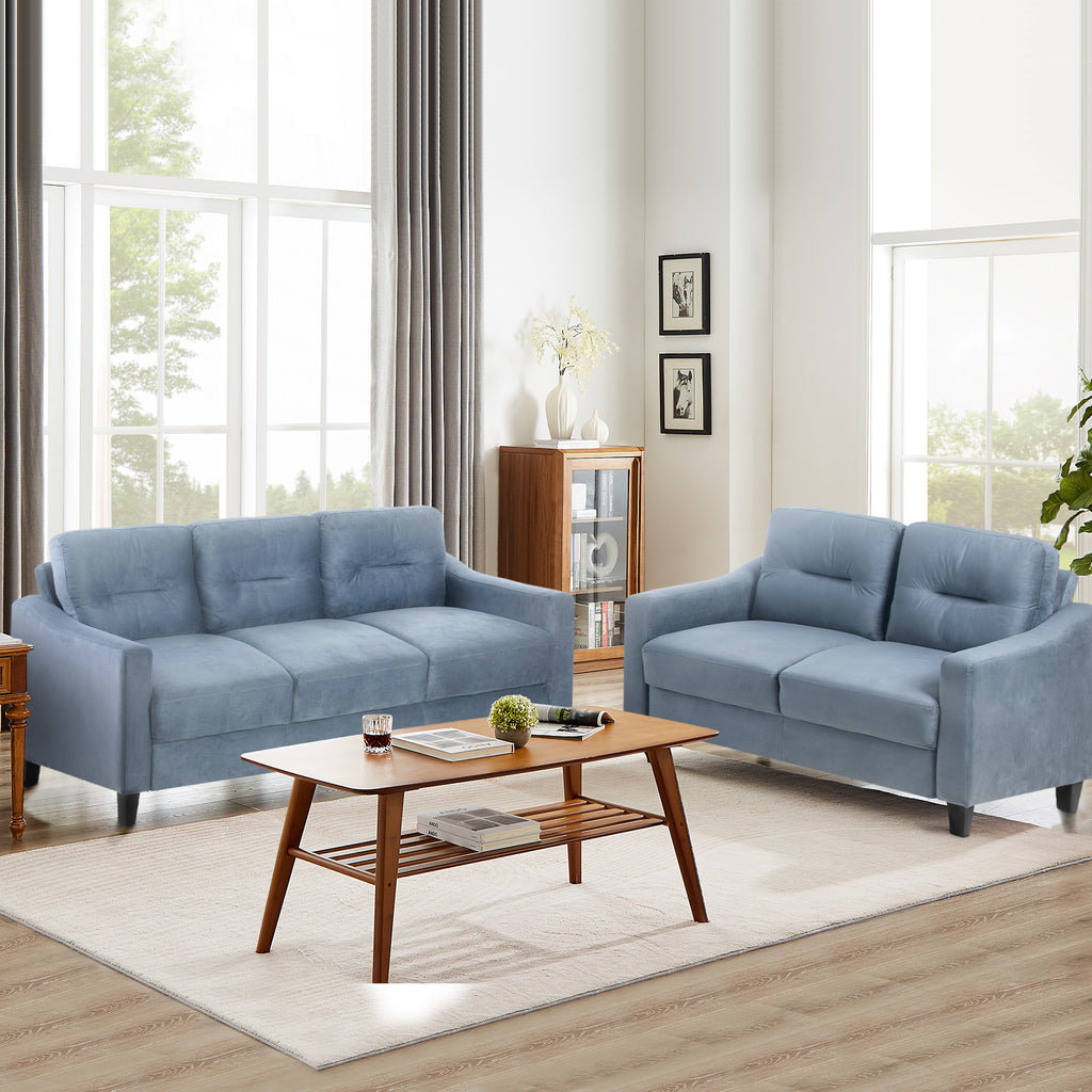 Comfortable Chenille Sectional Sofa (Gray)