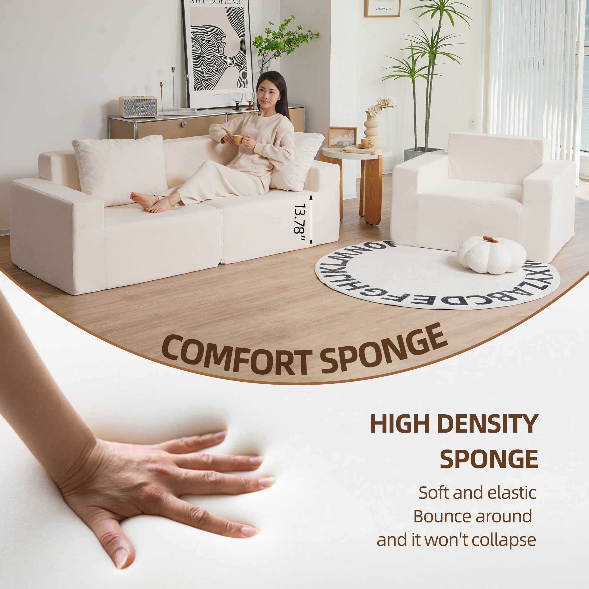 Convertible Foam Loveseat
