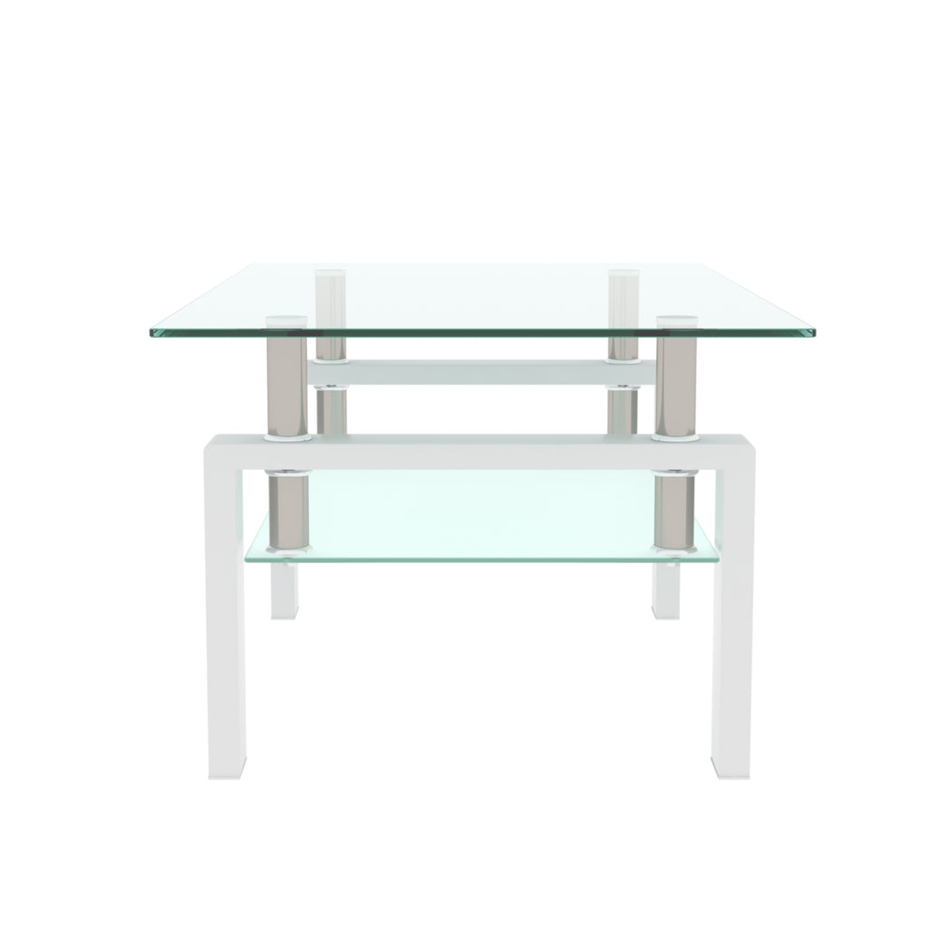 Modern Tempered Glass Center Table (White)