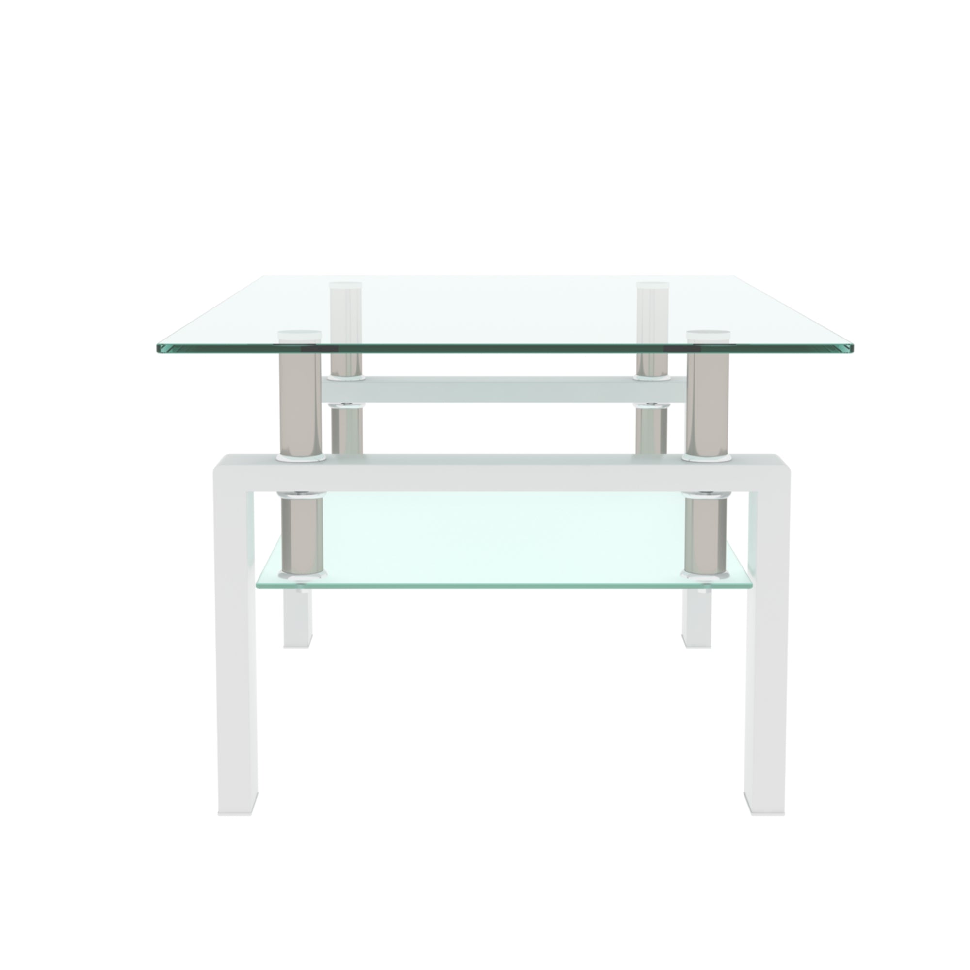 Modern Tempered Glass Center Table (White)