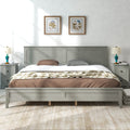 Modern Solid Wood King Platform Bed (Gray)