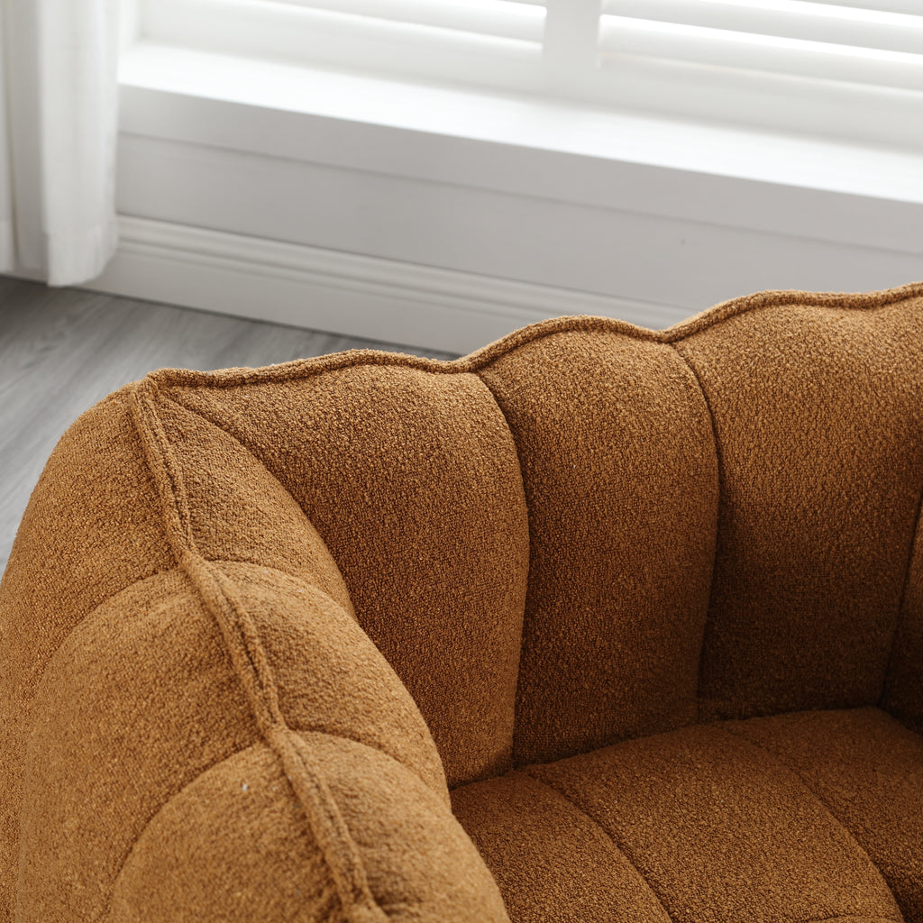 Plush Foam Lounger w/ Ottoman (Khaki)