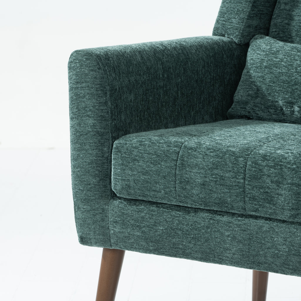 Modern Mid Century Accent Chair (Blackish Green)
