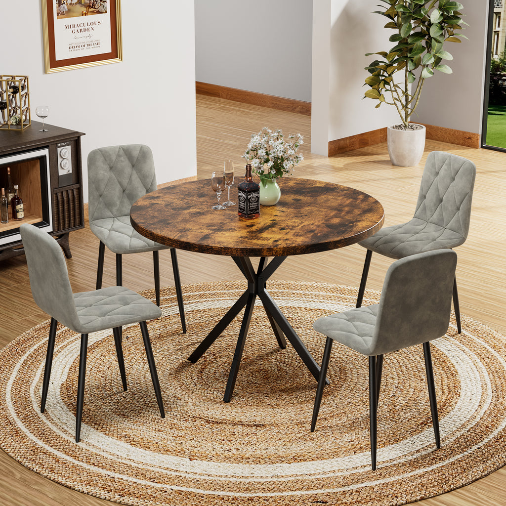 Sleek Velvet Dining Chairs - Set of 4 (Gray)