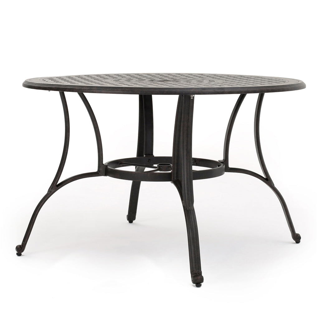 Outdoor Cast Aluminum Dining Table (Bronze)