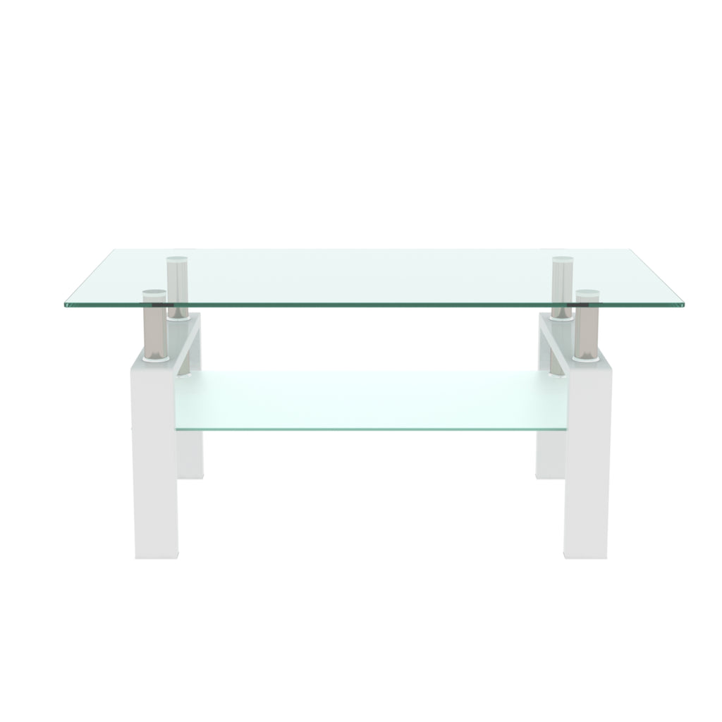 Modern Tempered Glass Center Table (White)