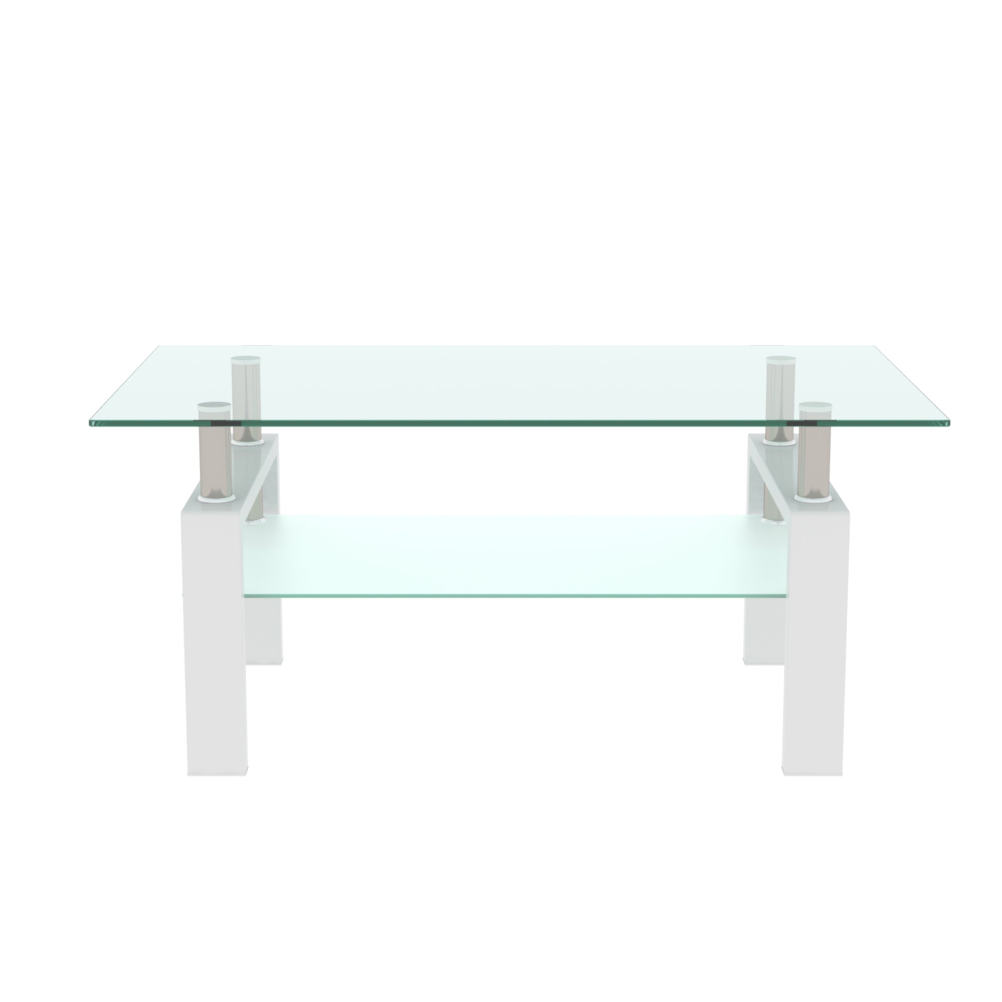 Modern Tempered Glass Center Table (White)