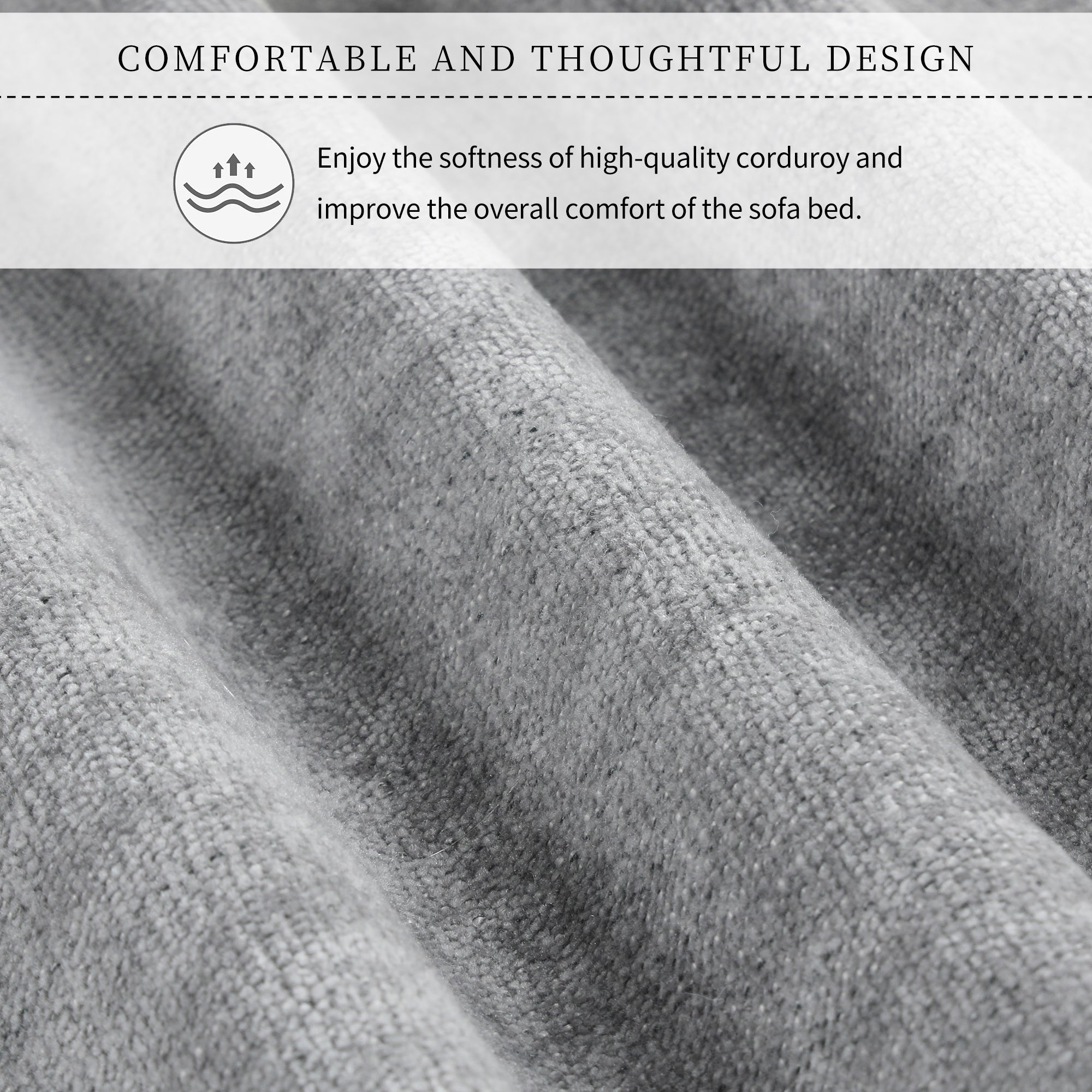U_STYLE Convertible Sofa Bed (Gray)