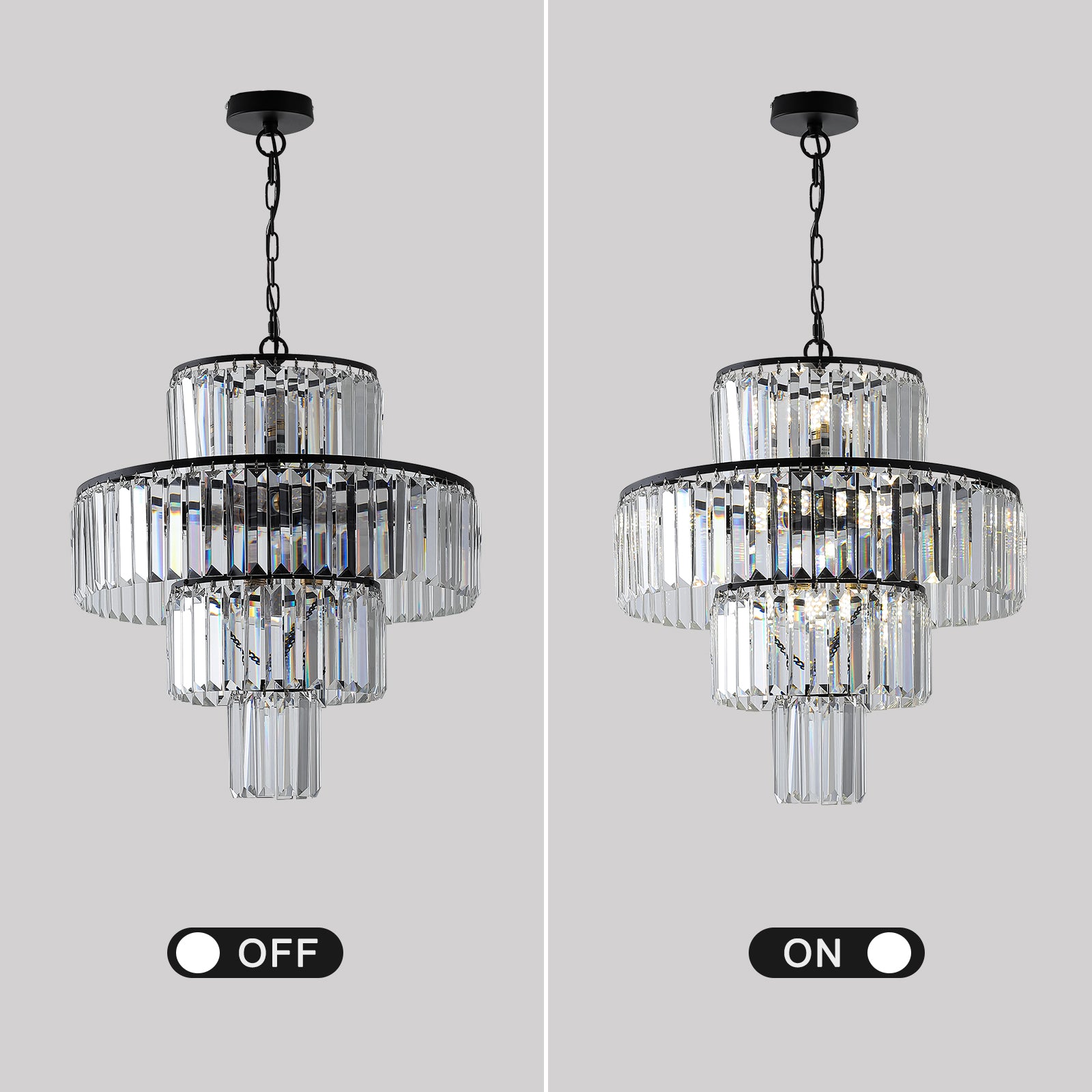Luxury Crystal Chandelier (Black)