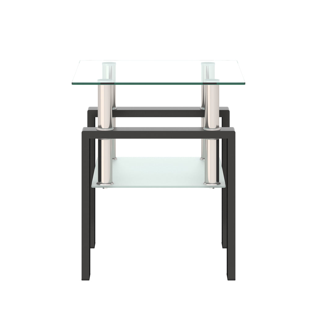 1-Piece Modern Tempered Glass Coffee Table (Black)