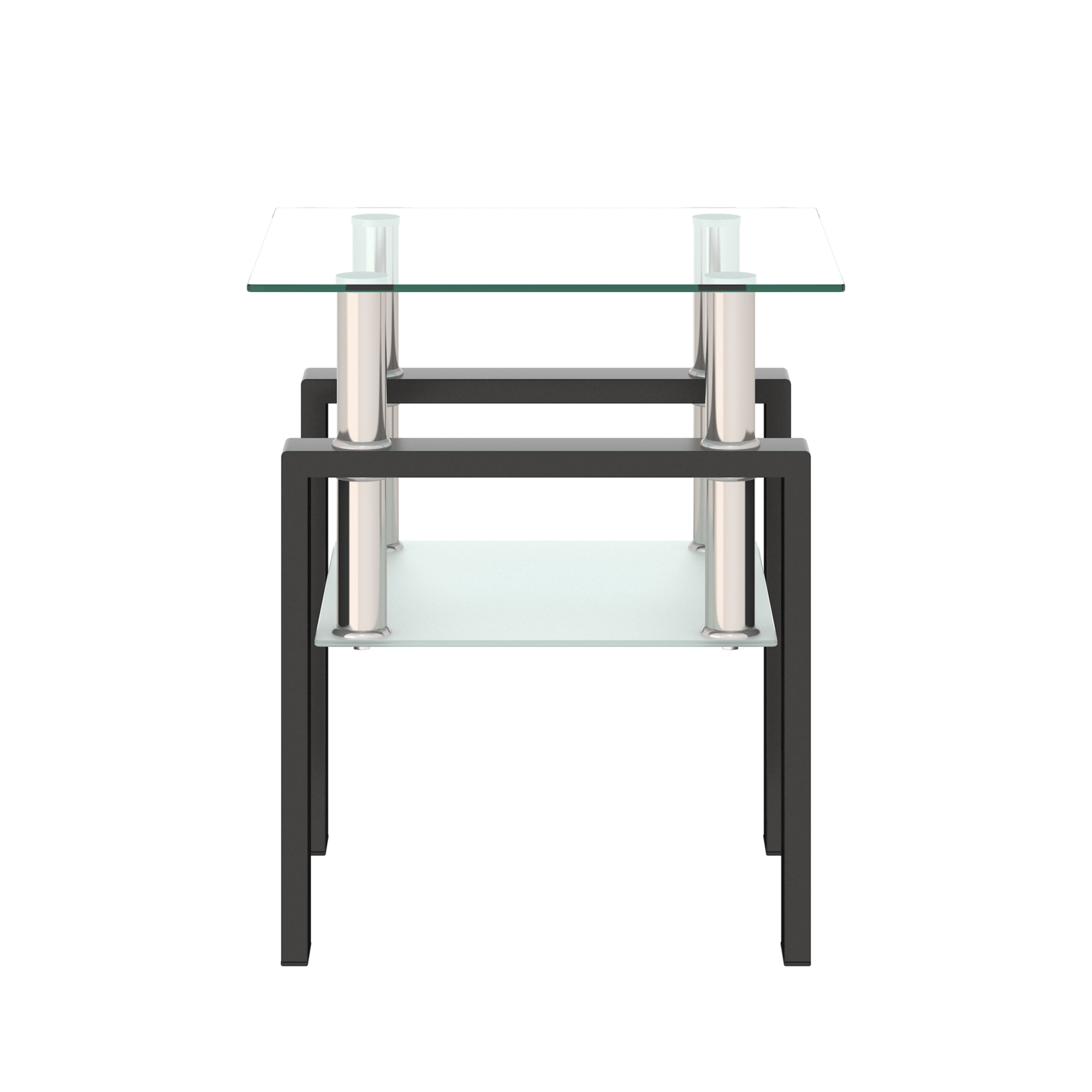 1-Piece Modern Tempered Glass Coffee Table (Black)