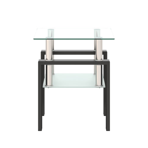 1-Piece Modern Tempered Glass Coffee Table (Black)