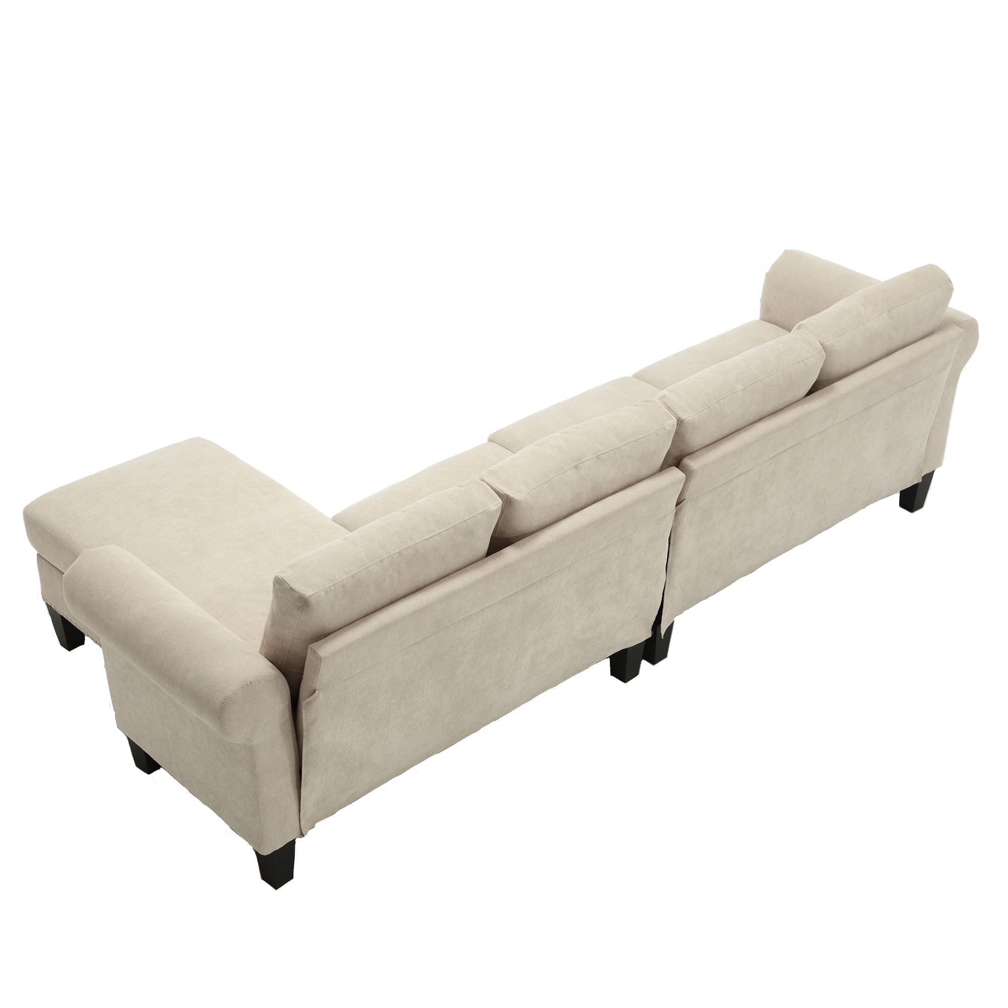 Convertible L-shaped Sectional w/ Storage (Beige)