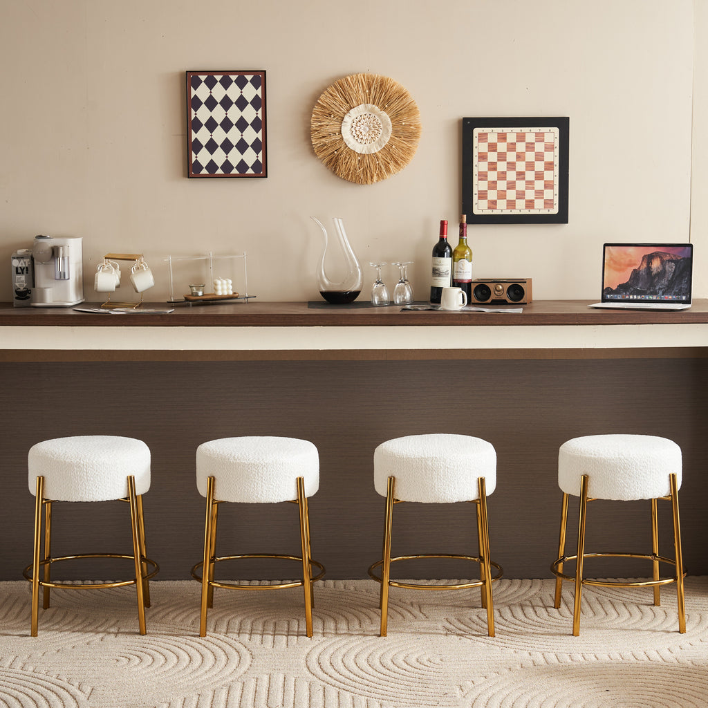 Contemporary Cushioned Dining Stool - Set of 2