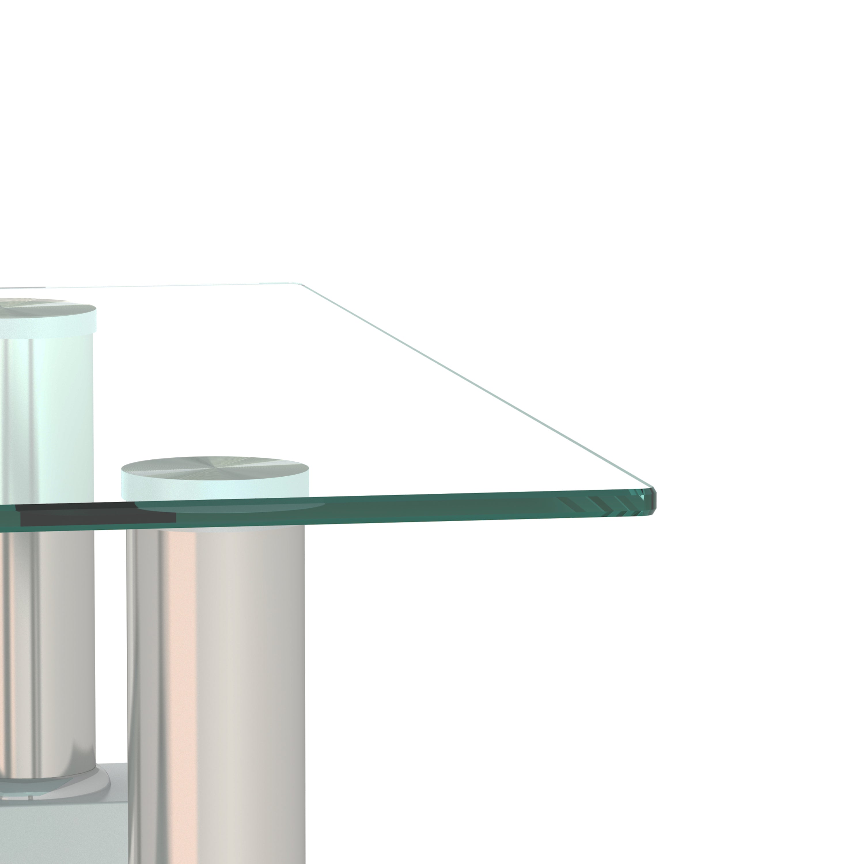 Set of 2, Modern Tempered Glass Coffee Table (White)