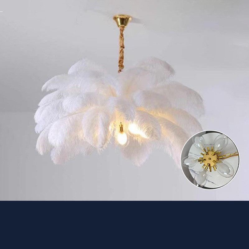 Chic Nordic Feather Lamp LED Chandelier