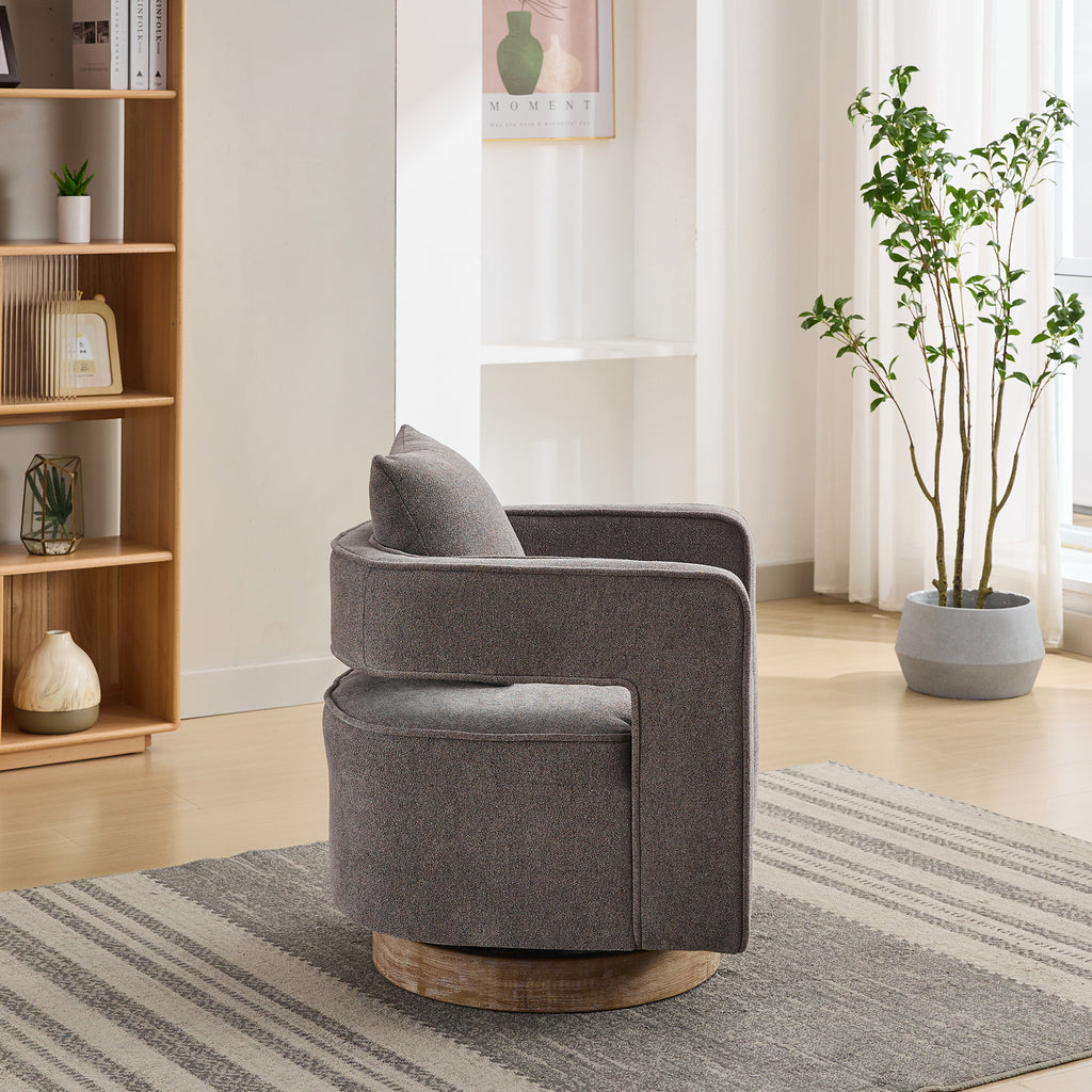 Swivel Accent Open Back Chair (Charcoal)
