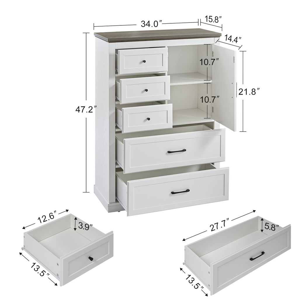 Farmhouse 5 drawer dressing table
