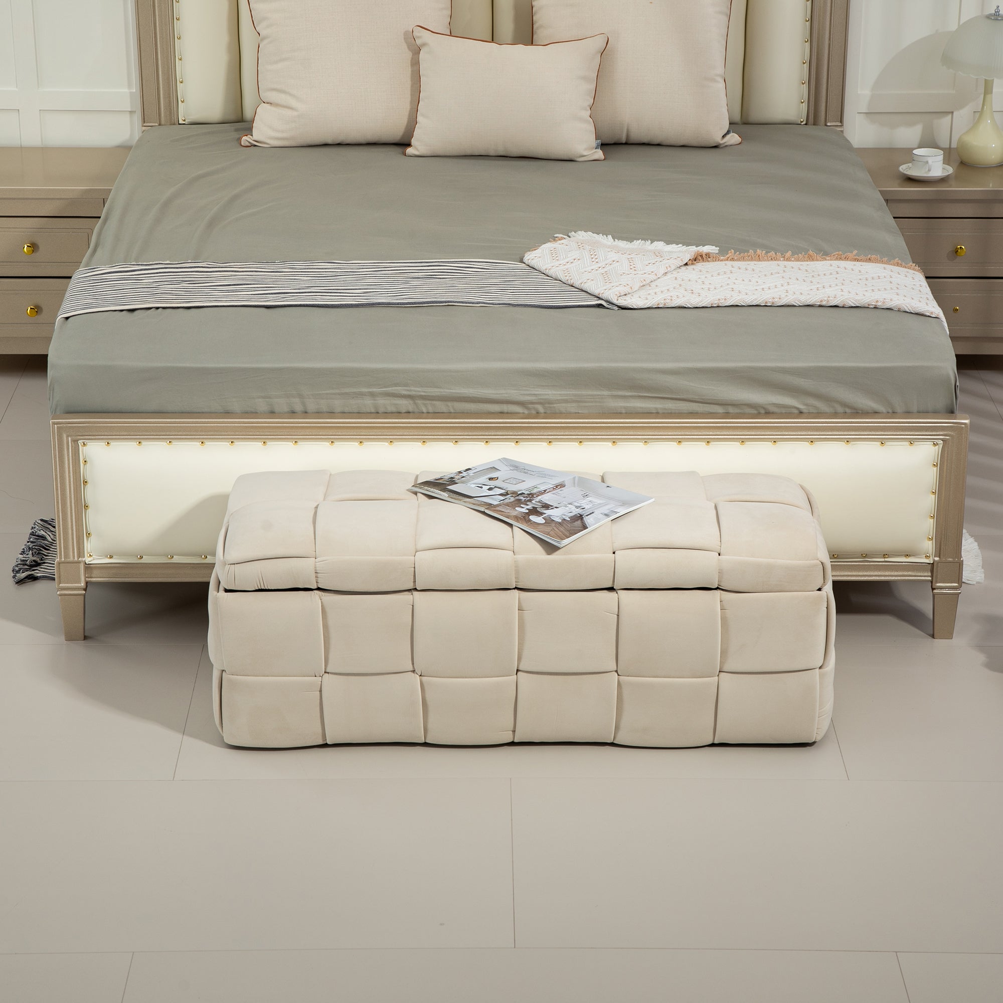 COOLMOR Ottoman chair w/ Storage (beige)