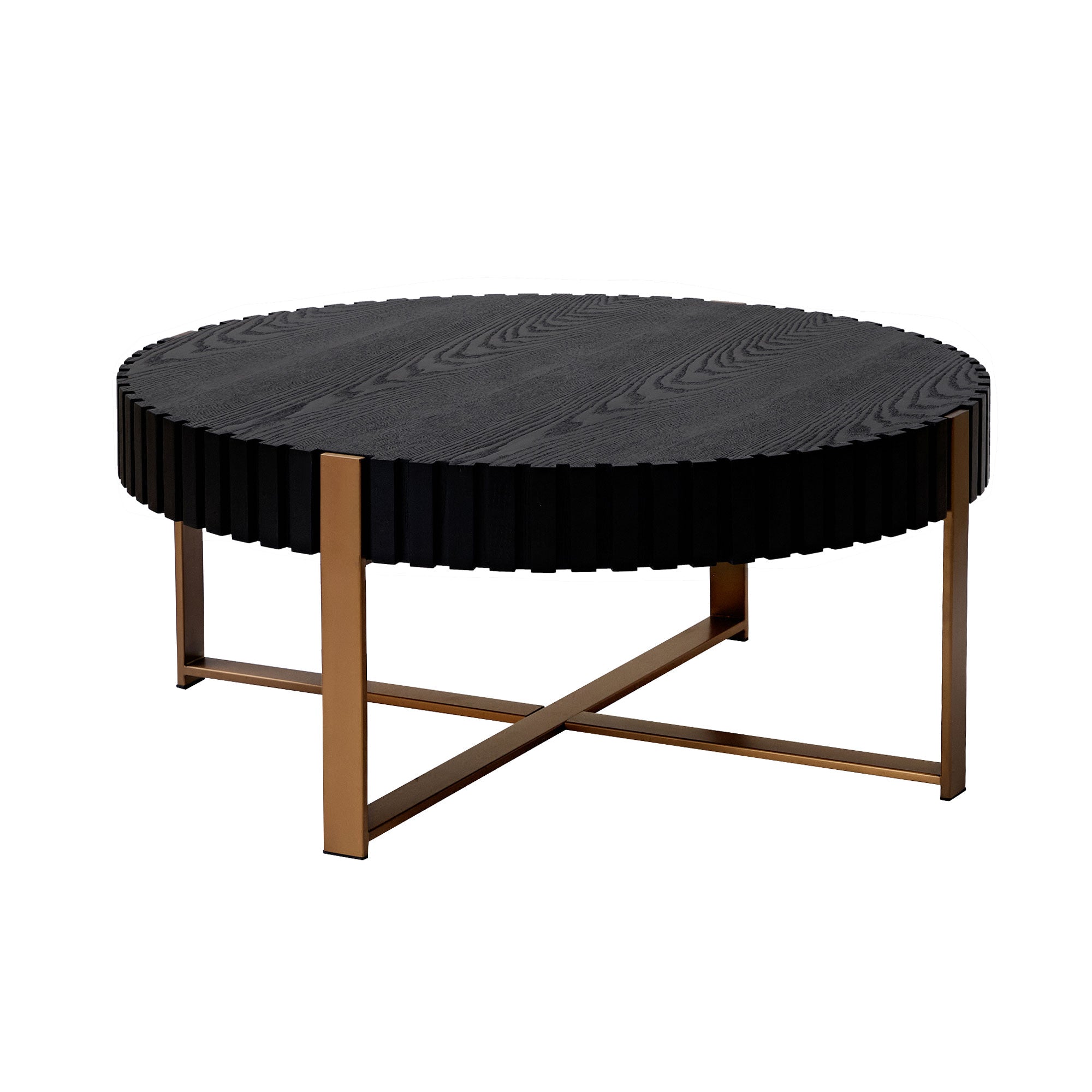 Modern Handcraft Drum Coffee Table (Black)