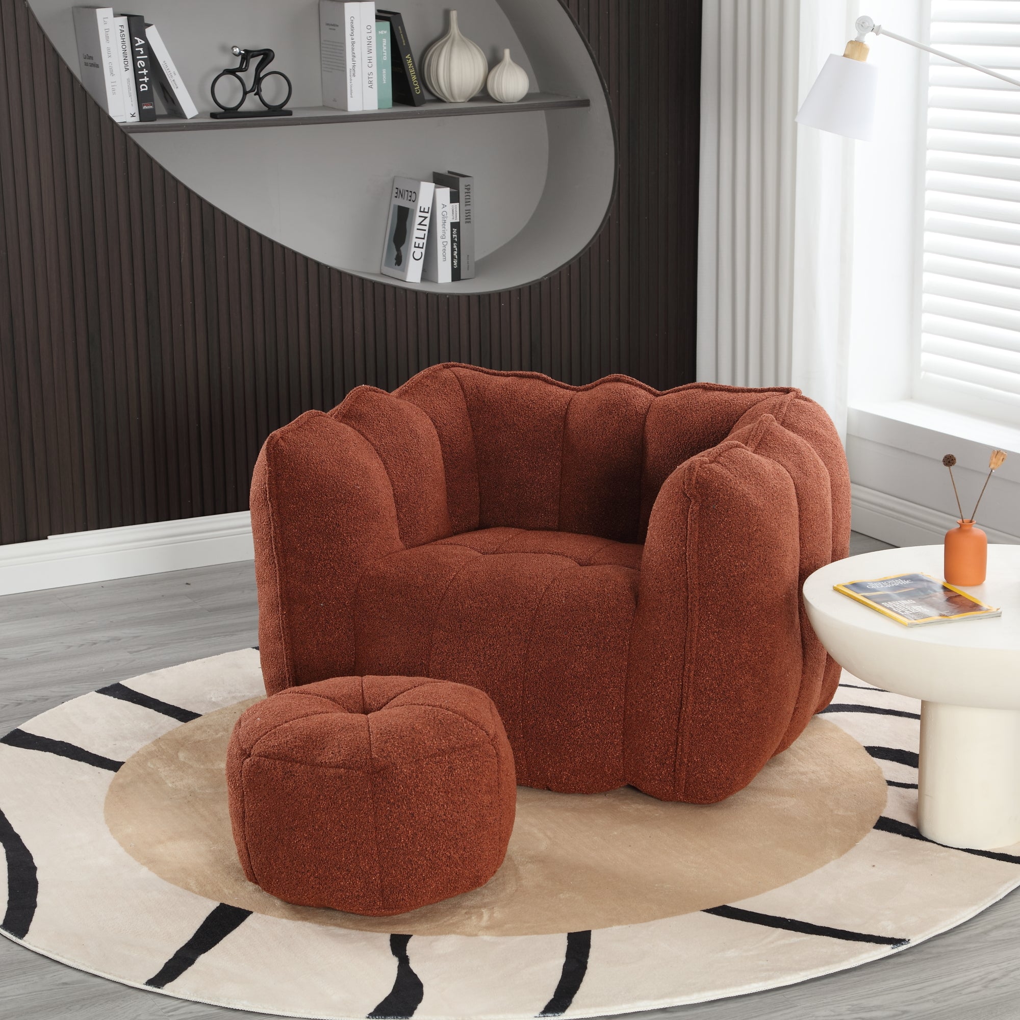 Plush Foam Lounger w/ Ottoman