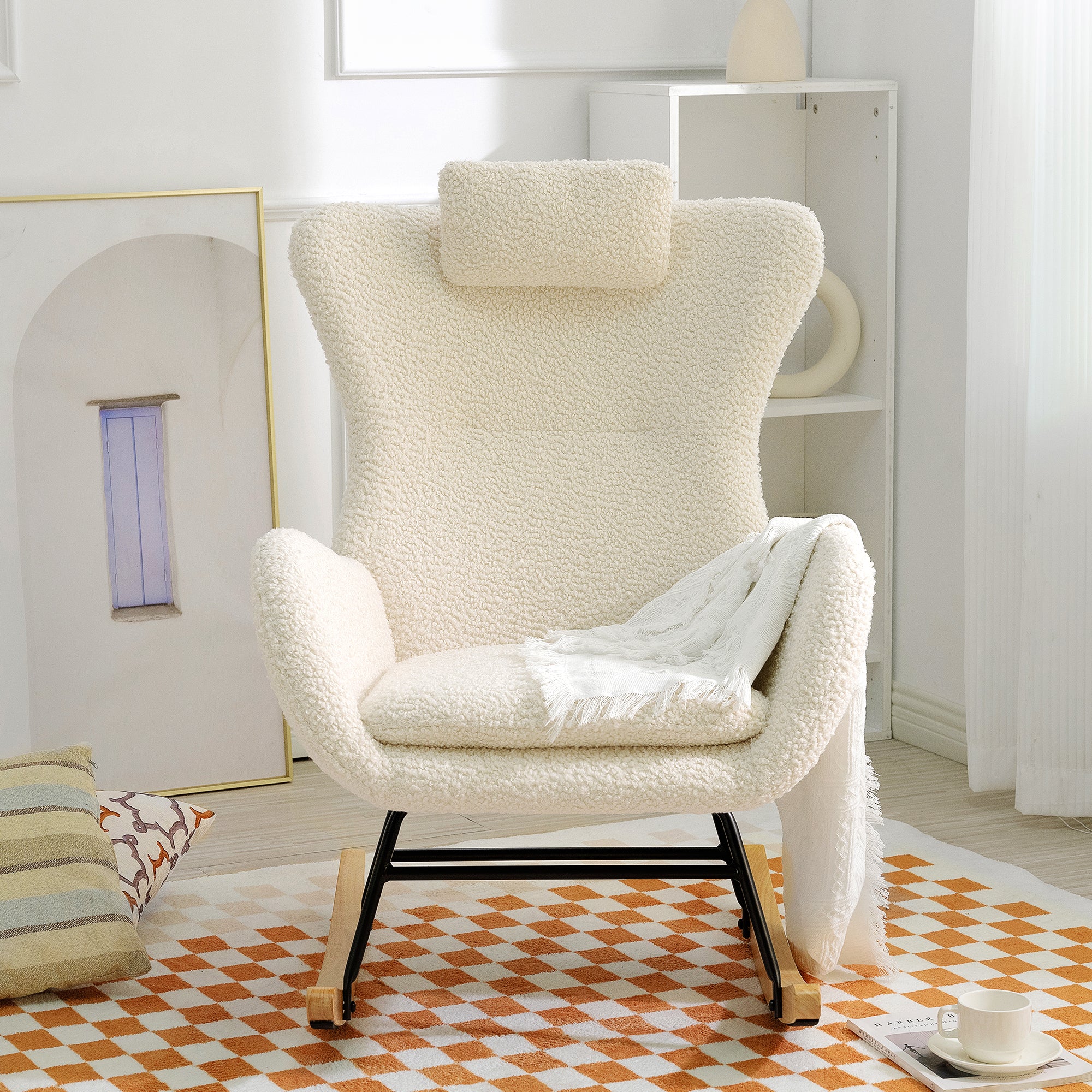 Cashmere Rocking Chair (Beige)