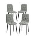 Sleek Velvet Dining Chairs - Set of 4 (Gray)