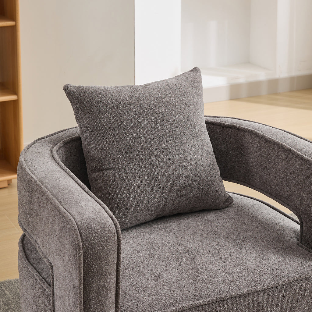 Swivel Accent Open Back Chair (Charcoal)