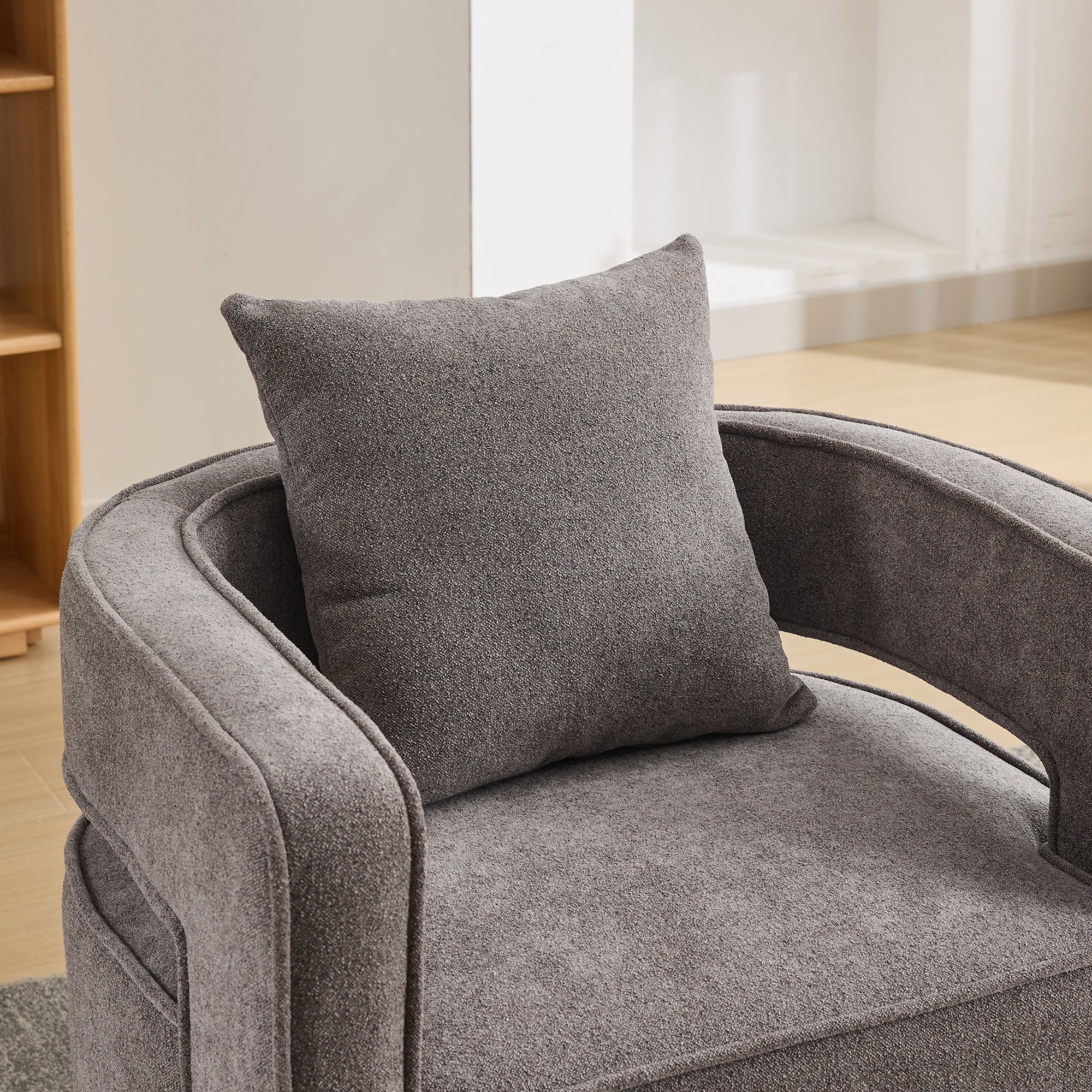 Swivel Accent Open Back Chair (Charcoal)