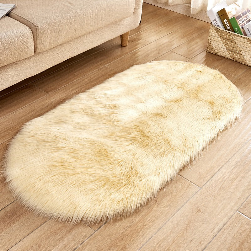 Chic Oval Plush Carpet, Window Mat