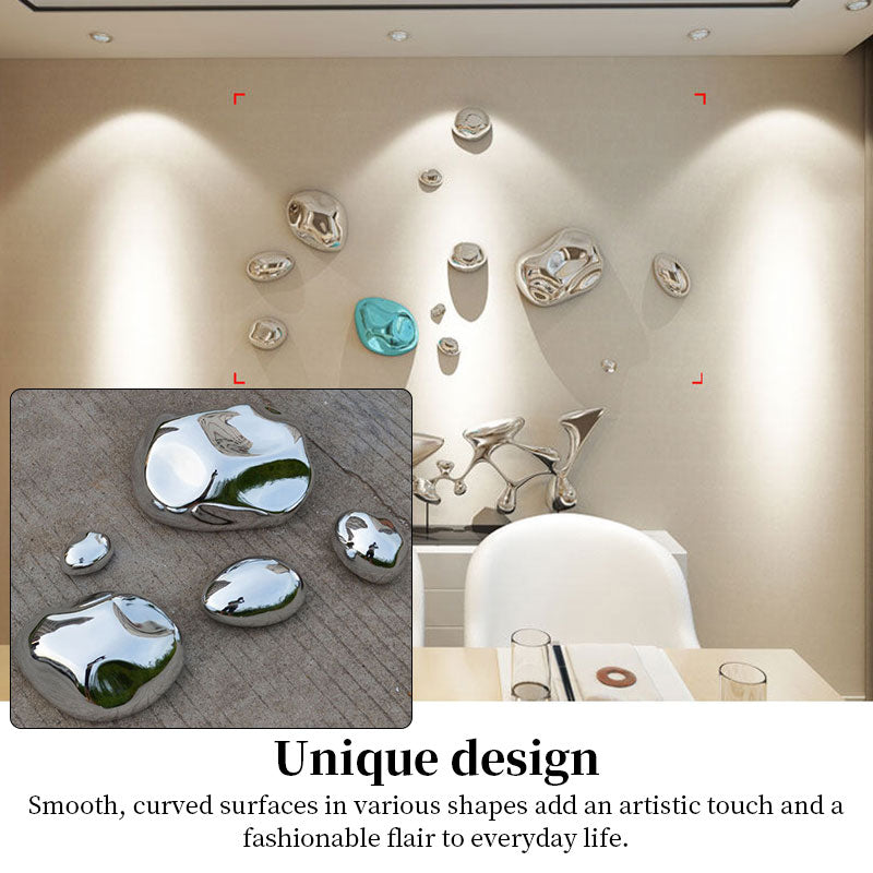Abstract 3D Stone Wall Sculpture – Electroplated Rock