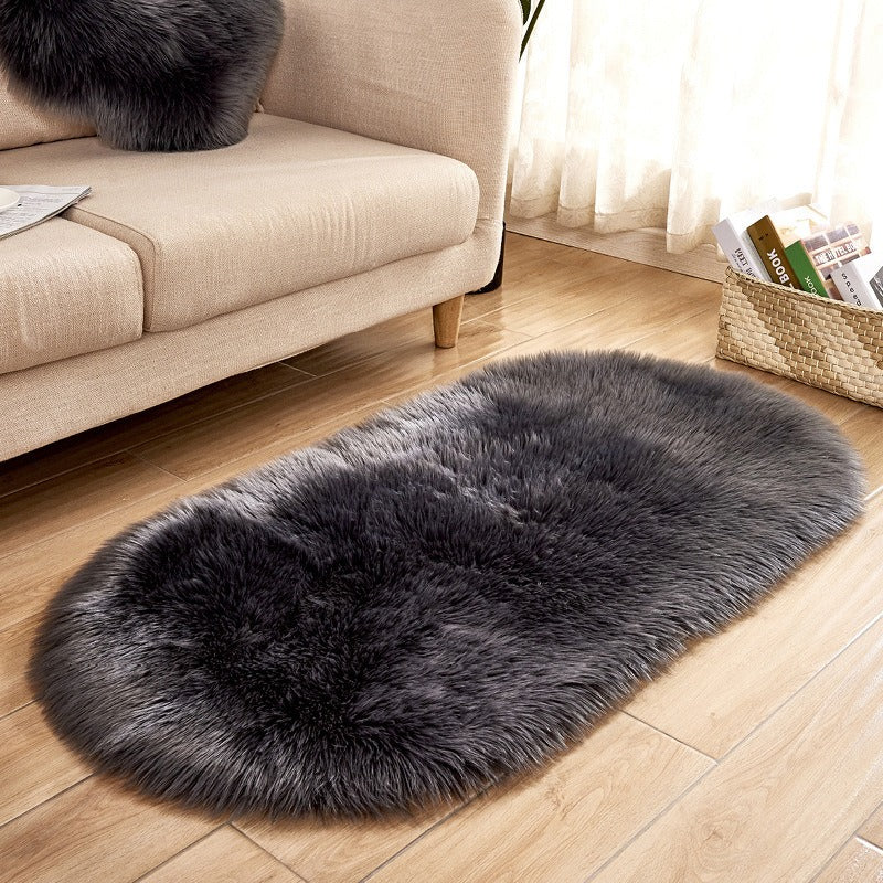 Chic Oval Plush Carpet, Window Mat