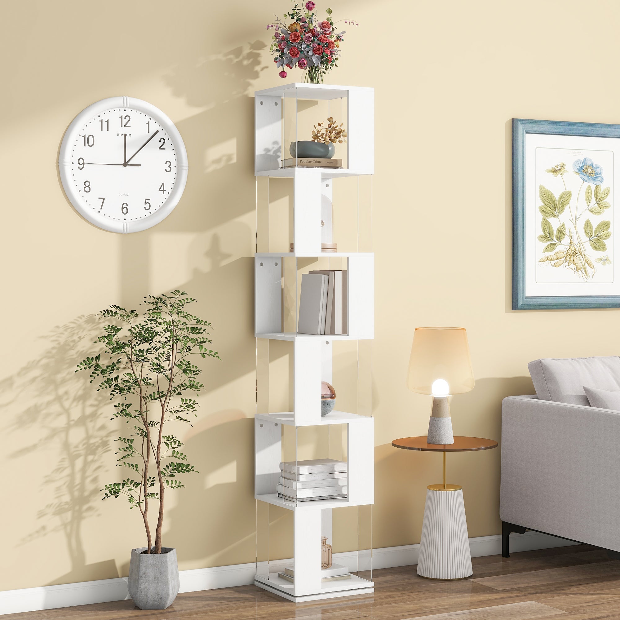 6-layer Rotating Bookshelf