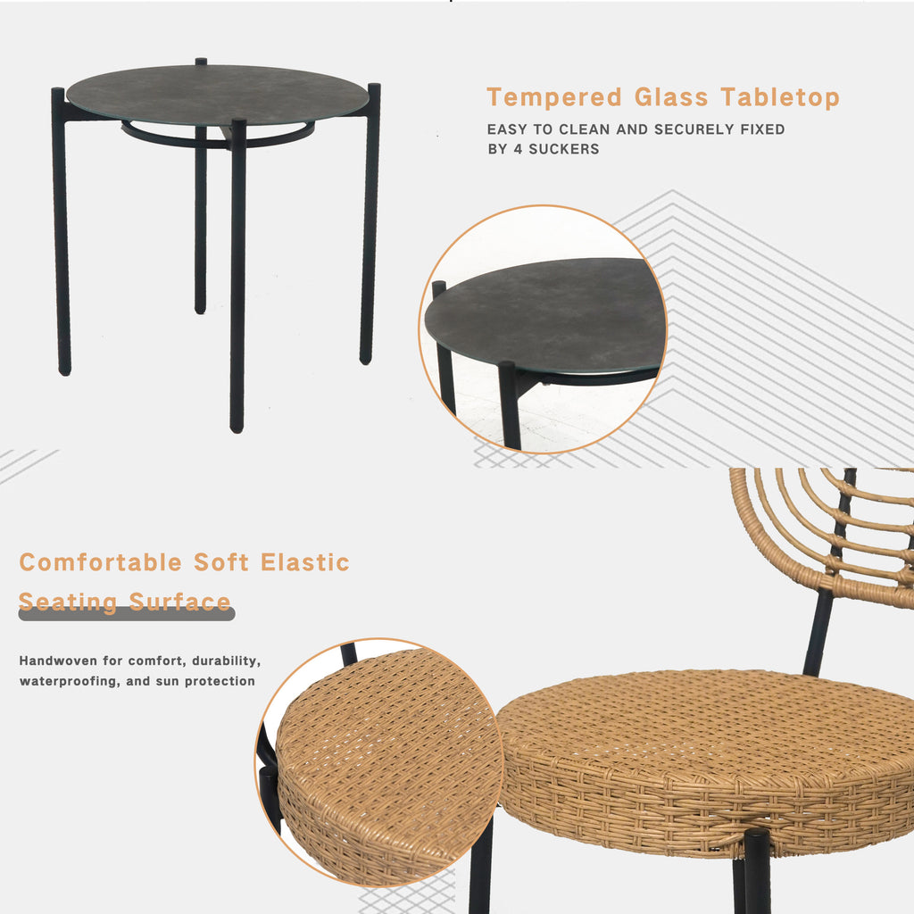 3 Piece Luxury Outdoor Wicker Furniture